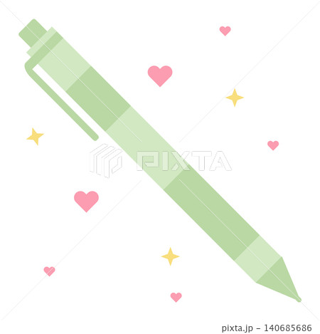 Cute pastel lime green mechanical pencil vector illustration isolated on white background Cute pastel lime green mechanical pencil vector illustration isolated on white background 140685686