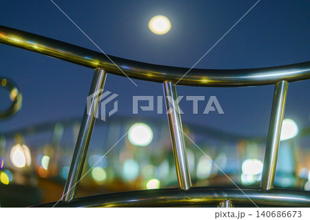 A close up view cityscape, abstract, blurred, at night, Jeddah, Saudi Arabia  140686673