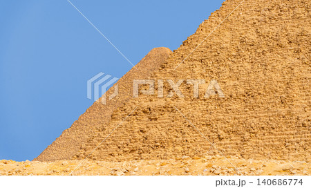 Giza, Egypt, Panoramic view of two of great Pyramids, Cheops and Khafren, at daytime Giza, Egypt, Panoramic view of two of great Pyramids, Cheops and Khafren, at daytime 140686774