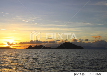 Seaside town of Turgutreis and spectacular sunsets. Bodrum, Turkey. Seaside town of Turgutreis and spectacular sunsets. Bodrum, Turkey. 140686836