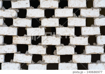 background of badly made brick wall, white brick background of badly made brick wall, white brick 140686977