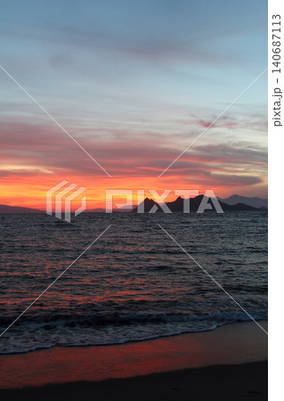Seaside town of Turgutreis and spectacular sunsets Seaside town of Turgutreis and spectacular sunsets 140687113