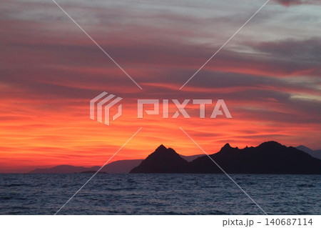 Seaside town of Turgutreis and spectacular sunsets Seaside town of Turgutreis and spectacular sunsets 140687114