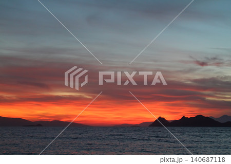Seaside town of Turgutreis and spectacular sunsets Seaside town of Turgutreis and spectacular sunsets 140687118