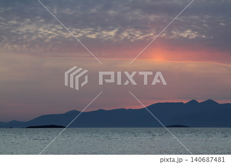 Seaside town of Turgutreis and spectacular sunsets Seaside town of Turgutreis and spectacular sunsets 140687481