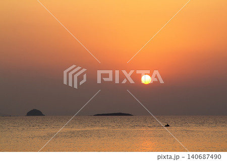 Seaside town of Turgutreis and spectacular sunsets Seaside town of Turgutreis and spectacular sunsets 140687490