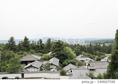 東大寺 二月堂からの奈良市の風景 140687598