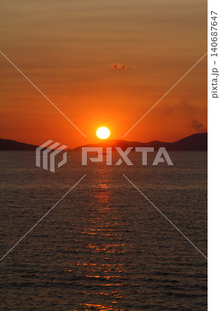 Seaside town of Turgutreis and spectacular sunsets 140687647