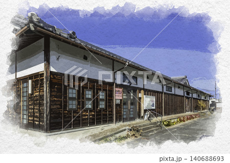 水彩画風　丹波篠山　城下まち会館　兵庫県丹波篠山市 140688693