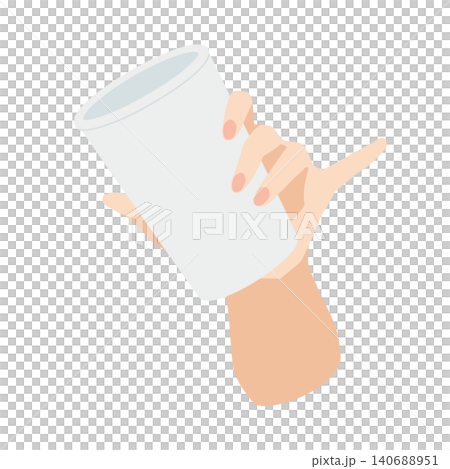 Left hand holding a paper cup Left hand holding a paper cup 140688951