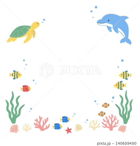 夏のバナーイラスト 海のイラスト バナー 夏の背景イラスト 夏の生き物イラスト イルカとウミガメの背 夏のバナーイラスト 海のイラスト バナー 夏の背景イラスト 夏の生き物イラスト イルカとウミガメの背 140689480