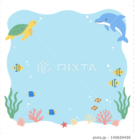夏のバナーイラスト 海のイラスト バナー 夏の背景イラスト 夏の生き物イラスト イルカとウミガメの背 夏のバナーイラスト 海のイラスト バナー 夏の背景イラスト 夏の生き物イラスト イルカとウミガメの背 140689486