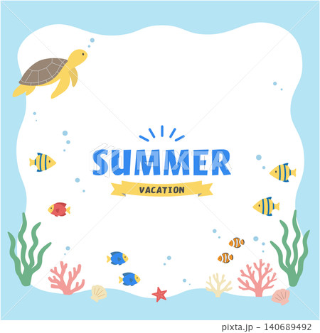 夏のバナーイラスト 海のイラスト バナー 夏の背景イラスト 夏の生き物イラスト イルカとウミガメの背 夏のバナーイラスト 海のイラスト バナー 夏の背景イラスト 夏の生き物イラスト イルカとウミガメの背 140689492