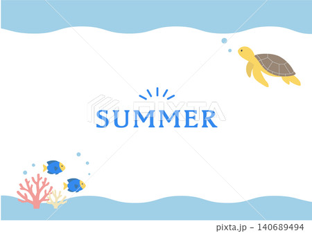 夏のバナーイラスト 海のイラスト バナー 夏の背景イラスト 夏の生き物イラスト イルカとウミガメの背 夏のバナーイラスト 海のイラスト バナー 夏の背景イラスト 夏の生き物イラスト イルカとウミガメの背 140689494