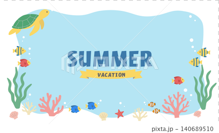 夏のバナーイラスト 海のイラスト バナー 夏の背景イラスト 夏の生き物イラスト イルカとウミガメの背 夏のバナーイラスト 海のイラスト バナー 夏の背景イラスト 夏の生き物イラスト イルカとウミガメの背 140689510
