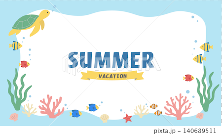 夏のバナーイラスト 海のイラスト バナー 夏の背景イラスト 夏の生き物イラスト イルカとウミガメの背 夏のバナーイラスト 海のイラスト バナー 夏の背景イラスト 夏の生き物イラスト イルカとウミガメの背 140689511