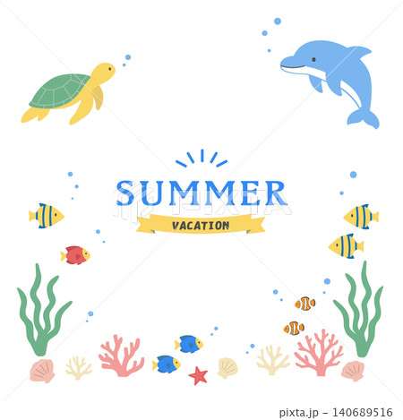 夏のバナーイラスト 海のイラスト バナー 夏の背景イラスト 夏の生き物イラスト イルカとウミガメの背 夏のバナーイラスト 海のイラスト バナー 夏の背景イラスト 夏の生き物イラスト イルカとウミガメの背 140689516