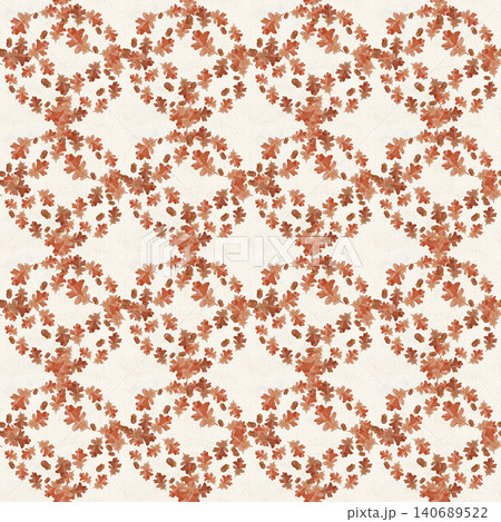 Watercolor seamless pattern with autumn oak leaves and acorns. Hand painted fall foliage background on textured light background. Perfect for fabric, wrapping paper, stationery and seasonal decor Watercolor seamless pattern with autumn oak leaves and acorns. Hand painted fall foliage background on textured light background. Perfect for fabric, wrapping paper, stationery and seasonal decor 140689522