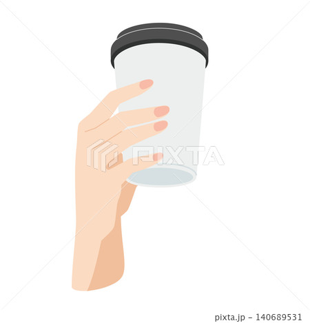 カフェタンブラー<白>を持つ右手 カフェタンブラー<白>を持つ右手 140689531