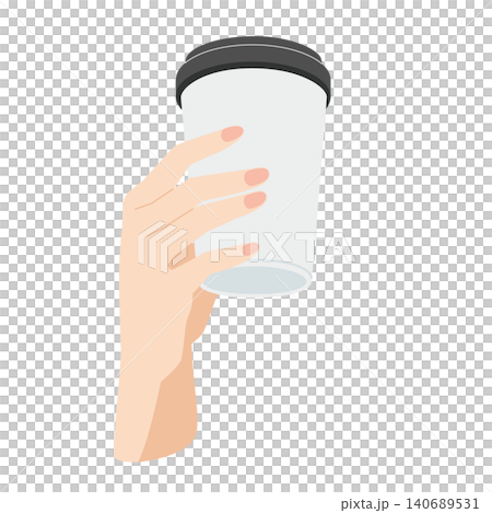 カフェタンブラー<白>を持つ右手 カフェタンブラー<白>を持つ右手 140689531