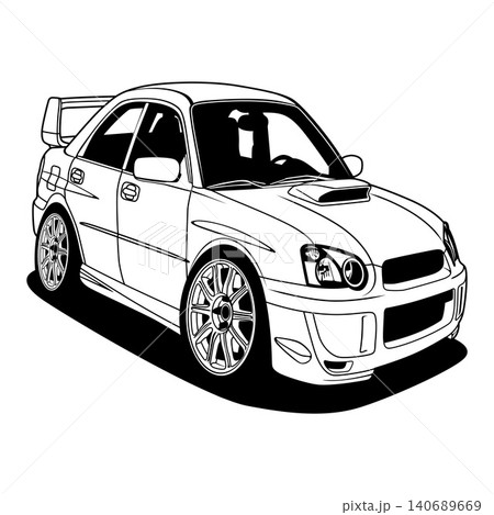 Black And White Car Vector Illustration For Conceptual Design. 140689669