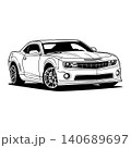 Black And White Car Vector Illustration For Conceptual Design. 140689697