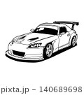Black And White Car Vector Illustration For Conceptual Design. 140689698