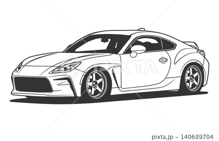 Black And White Car Vector Illustration For Conceptual Design. 140689704
