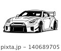 Black And White Car Vector Illustration For Conceptual Design. 140689705