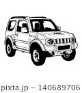 Black And White Car Vector Illustration For Conceptual Design. 140689706