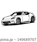 Black And White Car Vector Illustration For Conceptual Design. 140689707