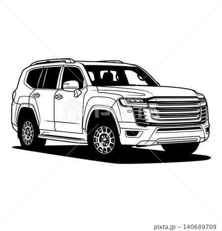 Black And White Car Vector Illustration For Conceptual Design. 140689709