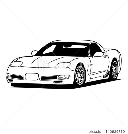 Black And White Car Vector Illustration For Conceptual Design. 140689710