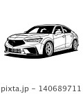 Black And White Car Vector Illustration For Conceptual Design. 140689711