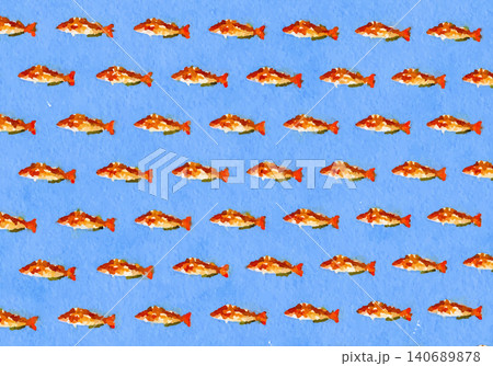 かわいいお魚のイラストのパターン背景素材 かわいいお魚のイラストのパターン背景素材 140689878