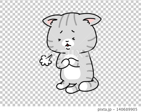 A cat sighs, feeling down for no reason. A cat sighs, feeling down for no reason. 140689905