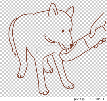 Dog drinking water (line drawing) Dog drinking water (line drawing) 140690531