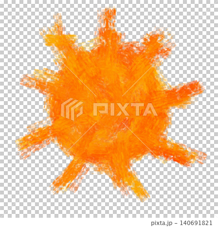 Hand-drawn illustration of the sun (transparent background/PNG/JPEG) with a cute, vibrant paint texture reminiscent of a picture book. Hand-drawn illustration of the sun (transparent background/PNG/JPEG) with a cute, vibrant paint texture reminiscent of a picture book. 140691821