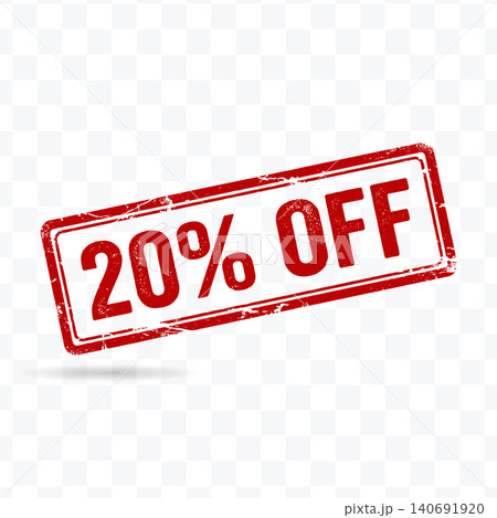 20 Percent Off Discount Stamp Promotional Sale Label Illustration 20 Percent Off Discount Stamp Promotional Sale Label Illustration 140691920