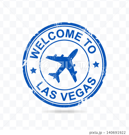 Welcome To Las Vegas Travel Stamp Tourism Badge Illustration 140691922