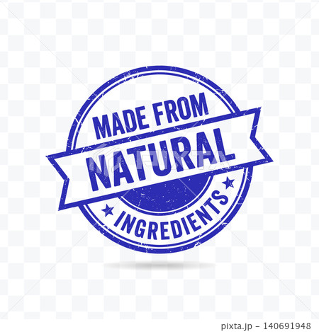 Made From Natural Ingredients Certification Seal Vector Illustration 140691948