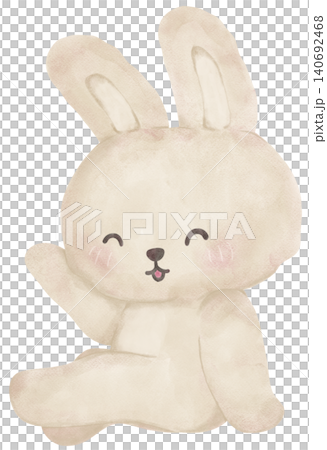 Bunny rabbit sassy character sitting pose in cute cartoon full body watercolor illustration clip art Bunny rabbit sassy character sitting pose in cute cartoon full body watercolor illustration clip art 140692468