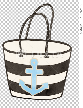 Cute summer sassy bunny beach bag coastal beach vacation watercolor clipart 140692495