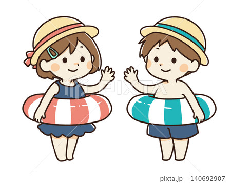 かわいい水着の子供イラスト かわいい水着の子供イラスト 140692907