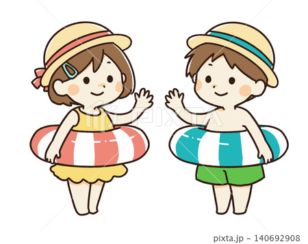 かわいい水着の子供イラスト かわいい水着の子供イラスト 140692908