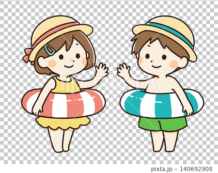 かわいい水着の子供イラスト かわいい水着の子供イラスト 140692908