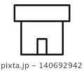 お店　建物　シンプルアイコン　買い物　モノクロ　ベクターイラスト 140692942