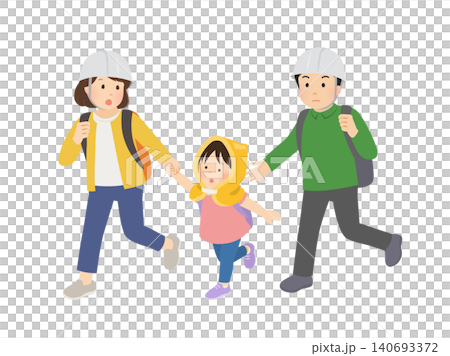 避難する家族のベクターイラスト 140693372