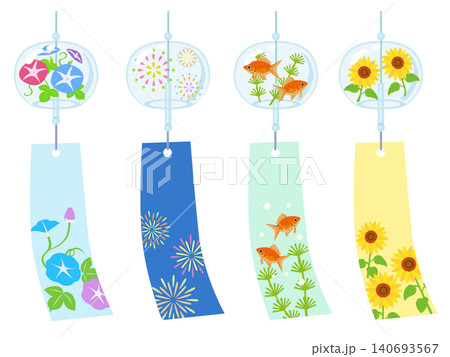 風鈴イラストセット 風鈴イラストセット 140693567