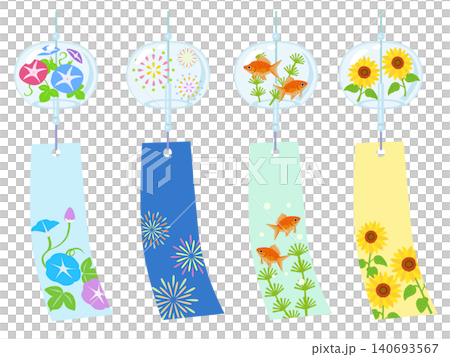 風鈴イラストセット 風鈴イラストセット 140693567